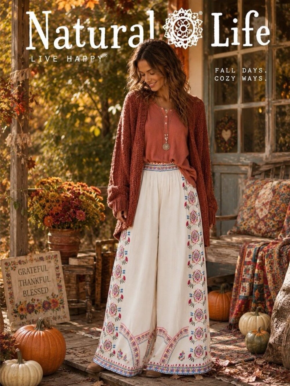 Natural Life Womens Cece Pant Sz Small Ivory Floral Boho Wide Leg Linen Blend